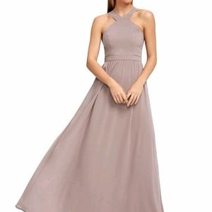 Lulus Air of Romance taupe bridesmaids dress sz M